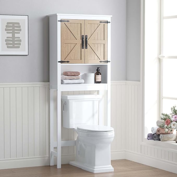 Spirich Over The Toilet Storage Cabinet, Farmhouse Over Toilet Bathroom by SpirichLLC