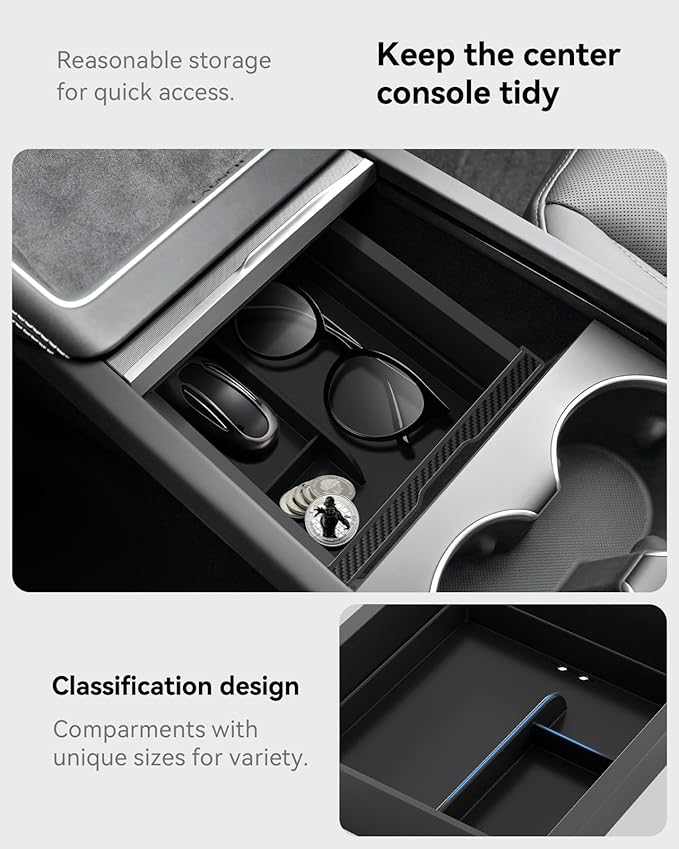for Tesla New Model Y Juniper Center Console Organizer Tray Divided Storage - Image 3