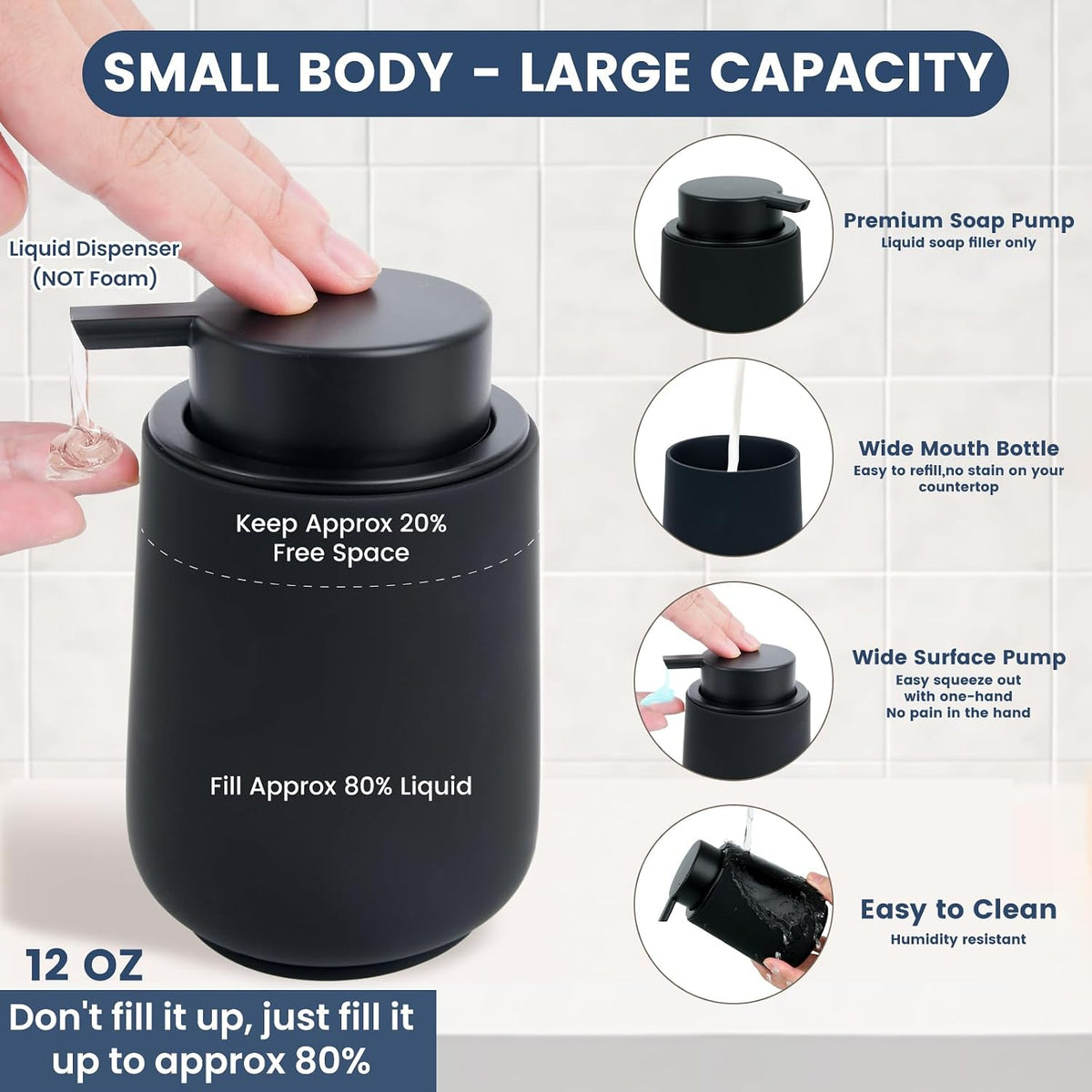 Black Bathroom Accessories Set - 4 Pcs Bathroom Accessory Sets with
