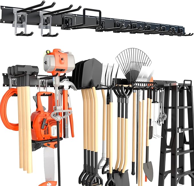 64 Inches Garage Storage, Garage Organization, Wall Mount Garden Tool Organizer by Lvoess