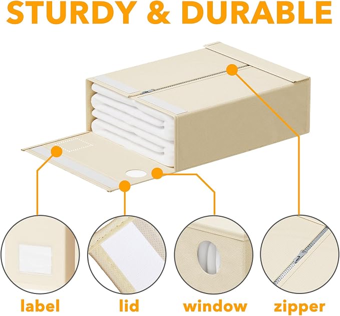 SpaceAid 2 Pack Bed Sheet Organizers and Storage, Foldable Sheet Organizer - Image 6