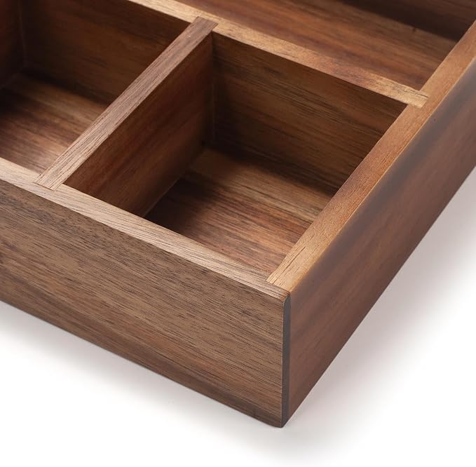 Tea Bag Holder, Acacia Wood Tea Bag Storage Organizer, Tea Candy Basket - Image 2