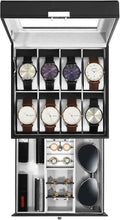 Uten 8-Slot Watch Box, 2-Layers PU Leather Watch Case by UTENHOMEGOODSCENTER