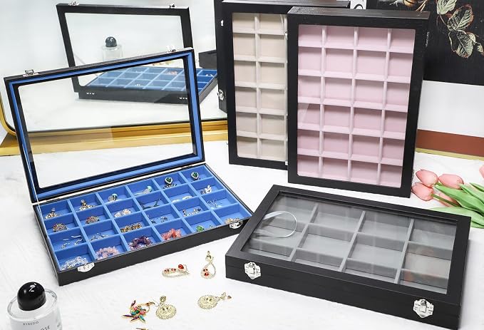 Stratalife Earring Organizer Velvet Jewelry Organizer Box Jewelry Display - Image 7