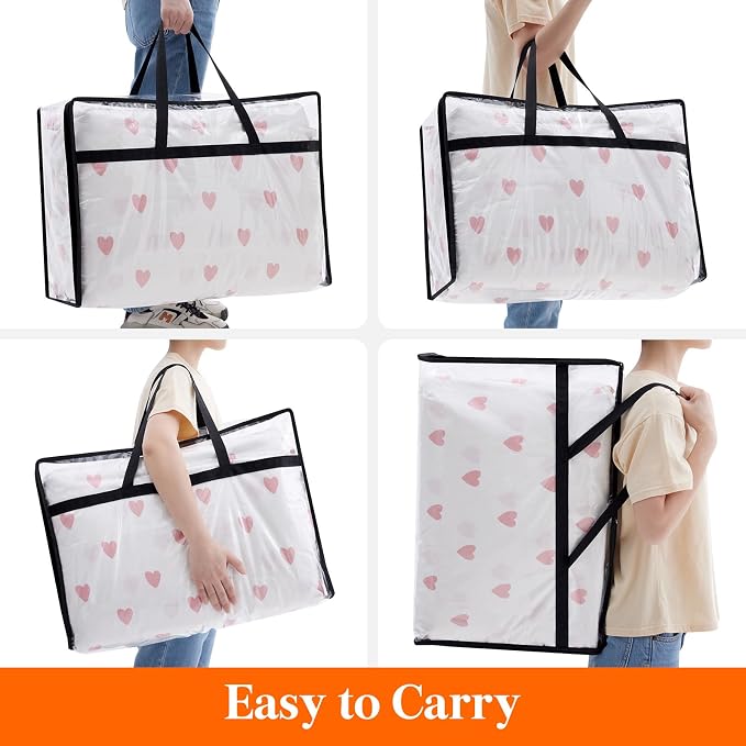 Lifewit 6 Pack Clear Clothes Storage Bags, 60L Plastic Blanket Storage Bag - Image 6