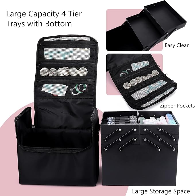 Large Makeup Carrying Train Case - Image 3