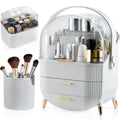 Makeup Organizer,Skincare Organizer with 2 Drawers and Brush Storage
