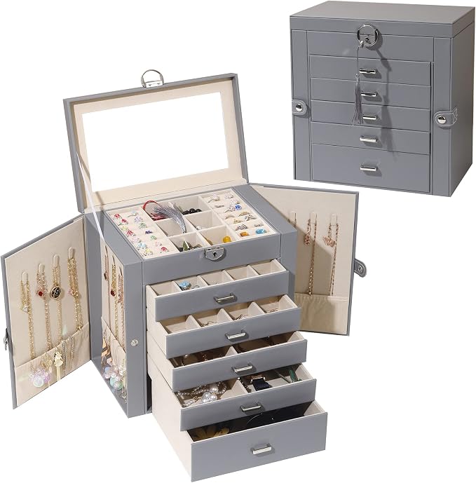BOOVO Jewelry Box For women, 6 Layer Large Jewelry Organizer - Image 8