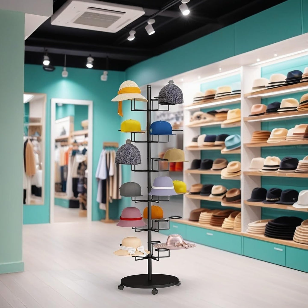 Hat Rack Stand 30-Hooks, Hat Display Stand Metal