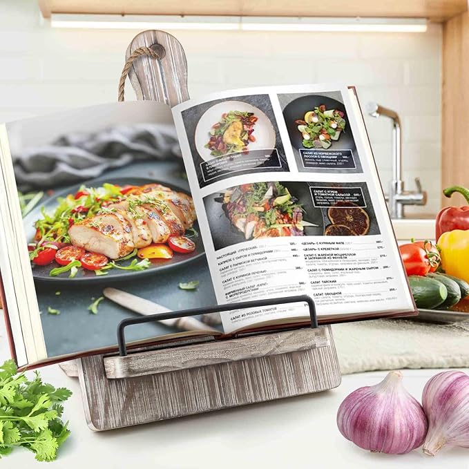 Wood Cookbook Stand Cookbook Holder: Kitchen Adjustable Cookbook Holder Recipe - Image 8