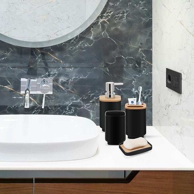 IMAVO Bathroom Accessories Set, 11 Pieces Bathroom Accessory Set, Trash Can - Image 6
