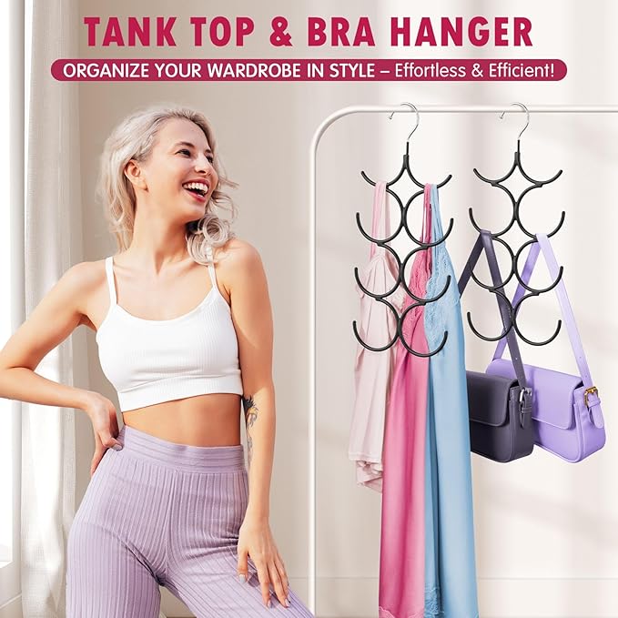 DOIOWN Tank Top Hanger, 4 Pack Space Saving Hangers Bra Camisole Hanger - Image 2