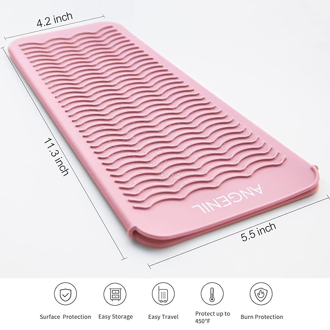 ANGENIL Heat Resistant Silicone Flat Iron Mat Pouch, - Image 3