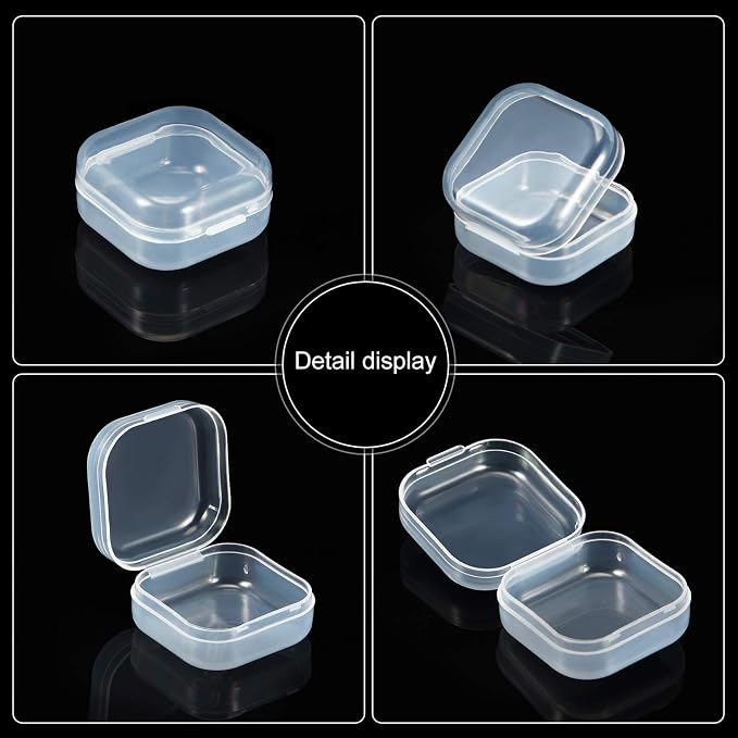 SATINIOR 48 Packs Clear Small Plastic Containers Transparent Storage Box - Image 3