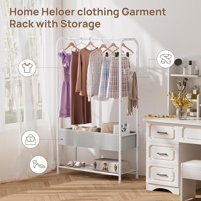 Clothes Garment Coat Rack Drying Clothing Racks Metal Freestanding - Image 5