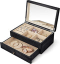 Meangood Jewelry Box Organizer for Women, 2 Layer Large Jewelry Storage Case by Meangood