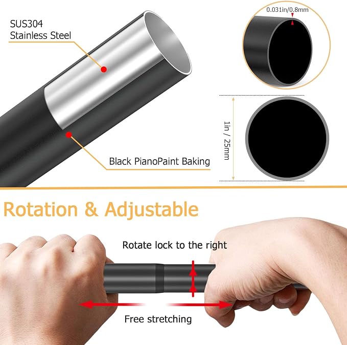 Stretchable 304 Stainless L Shaped Bathroom Bathtub Corner Shower Curtain Rod - Image 2