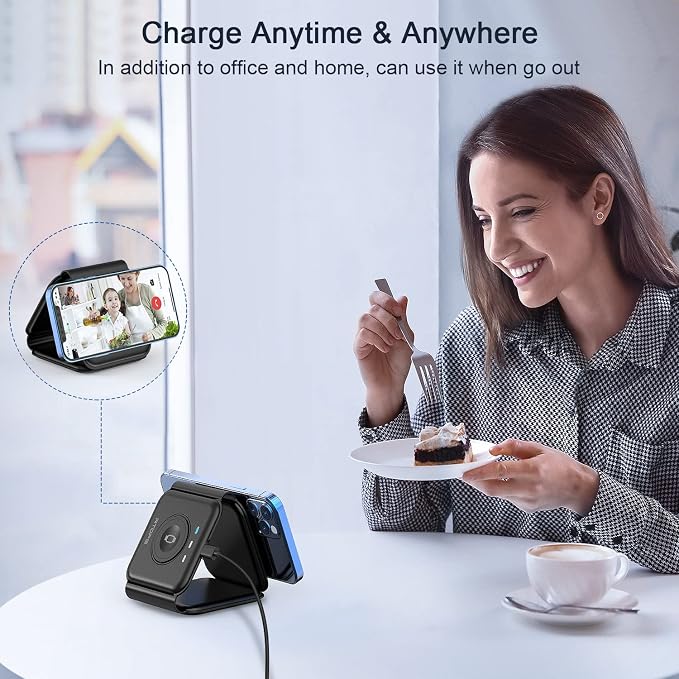 Wireless Charger 3 in 1, RTOPS Magnetic Travel Wireless Charging Station - Image 6
