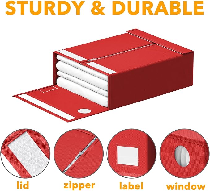 SpaceAid 6 Pack Bed Sheet Organizers and Storage, Foldable Sheet Organizer - Image 6