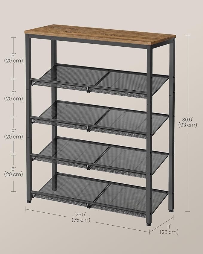 VASAGLE Shoe Rack for Entryway, 5-Tier Shoe Rack Organizer - Image 3