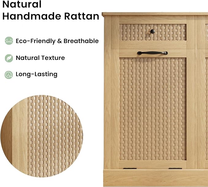 Double Tilt Out Laundry Hamper Cabinet, 10 Gallon Laundry Cabinet - Image 7