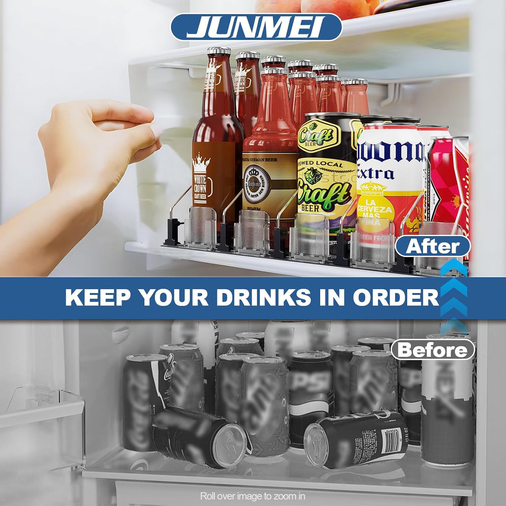 Drink Organizer for Fridge,12oz 16oz 20oz - Soda Can Dispenser for