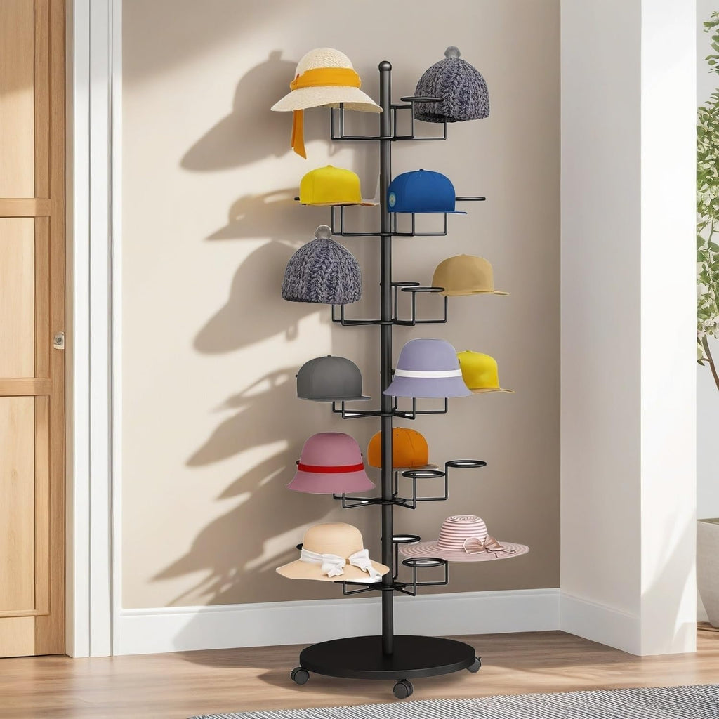 Hat Rack Stand 30-Hooks, Hat Display Stand Metal