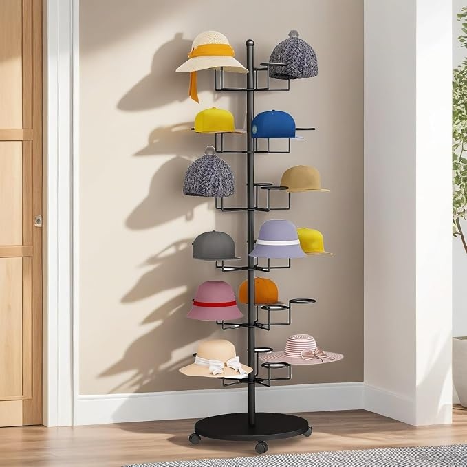 Hat Rack Stand 30-Hooks, Hat Display Stand Metal, Hat Display by Ticreelor