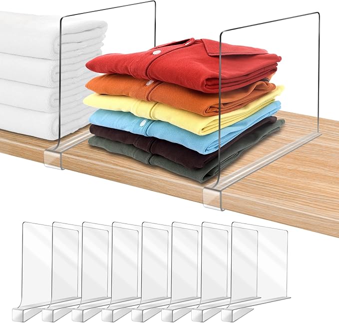 Acrylic Shelf Dividers for Closet Organization 8PCS Closet Shelf Divider Closet by OMGelic