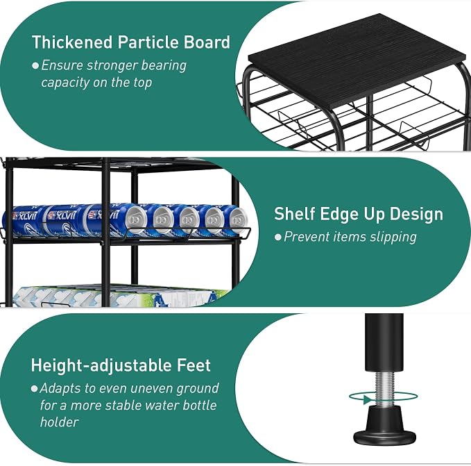 Vrisa 5 Tier Water Bottle Storage Rack Vertical Freestanding Bottled Water - Image 2