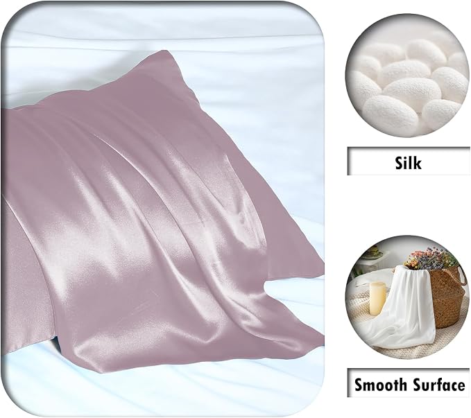 Silk Pillow Cases 2 Pack Soft Breathable and Sliky Standard Size Pillow Cases - Image 2