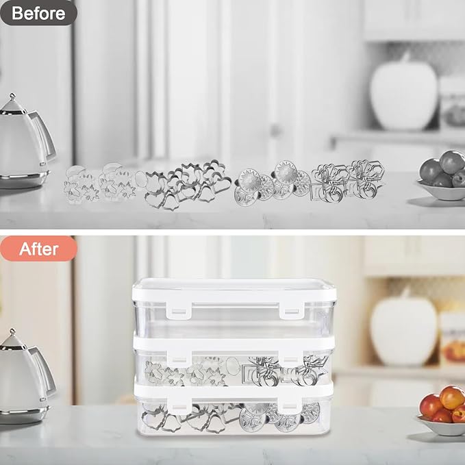 3 Pack of Cookie Cutter Storage, Handheld Transparent Cookie Cutter Organizer - Image 6