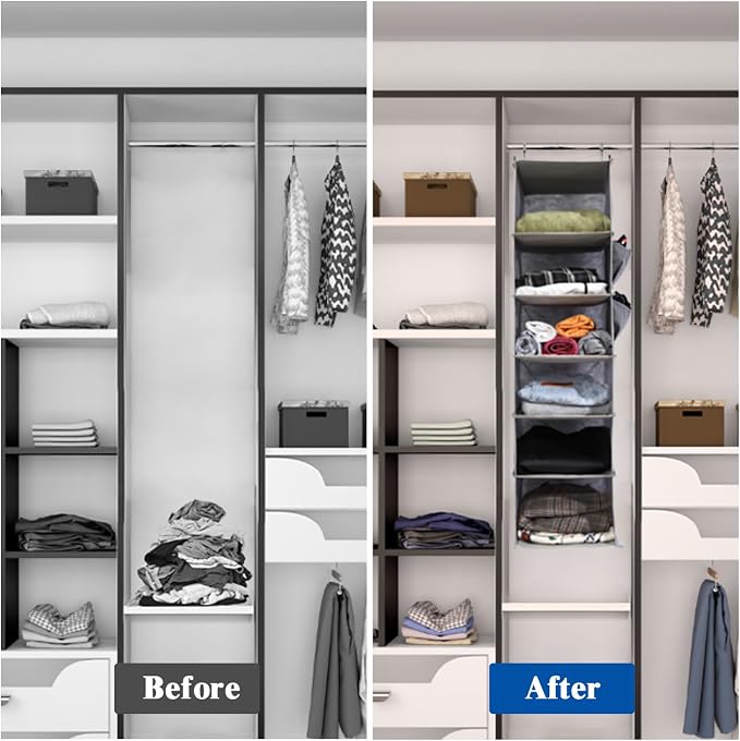 2 Packs Hanging Closet Organizer, 6-Shelf Closet Organizers and Storage - Image 5
