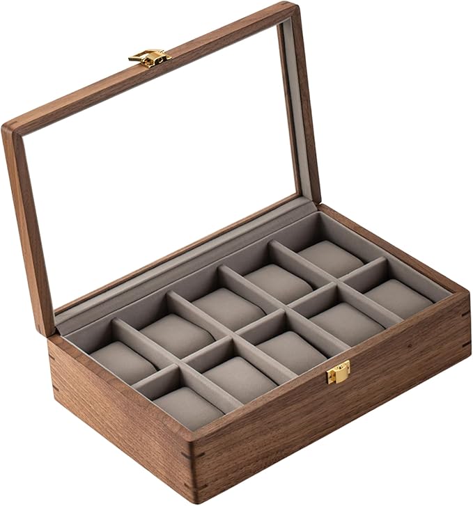 muso wood Watch Display Box, 10 Slot Watch Case by Musowood