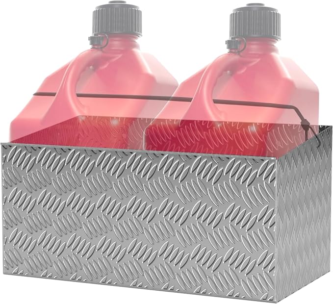 Dual Gas Can Holder Aluminum Motorsport Fuel Storage Rack by Tolpassa