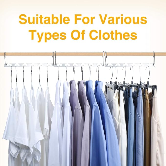 HOUSE DAY Space Saving Hangers for Clothes 4 Pack, Heavy Duty Hanger Organizer - Image 6