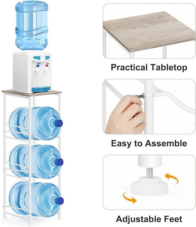 OYEAL Water Bottle Storage Holder 5 Gallon Drink Dispenser Stand - Image 3