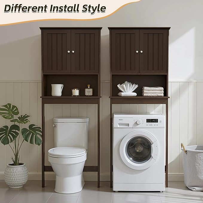Over The Toilet Storage Cabinet, Behind Toilet Bathroom Organizer - Image 4