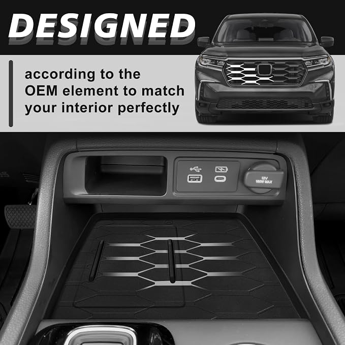 Muslogy Center Console Organizer & Wireless Charger Protective Mat Compatible - Image 2