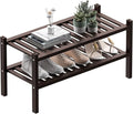 2 Tier Bamboo Shoe Rack for Closet Free Standing Wood Shoe Shelf for Entryway by ROMGUAR+CRAFT