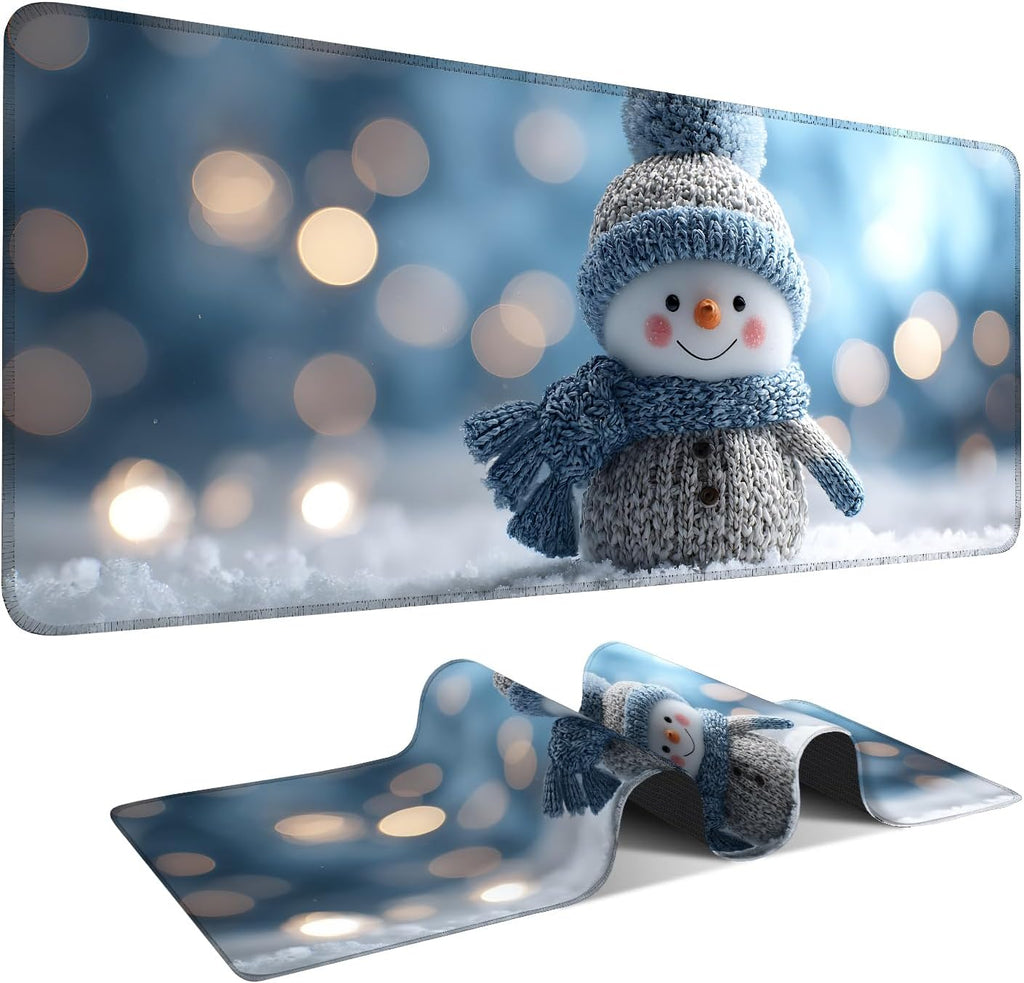 Christmas Snowman Extended Gaming Mouse Pad 35.4x15.7Inch Large Desk