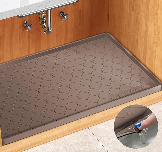 Silicone Under Sink Mat 34" x 22", kitchen Essentials and Gadgets, Shelf liner by Winisok