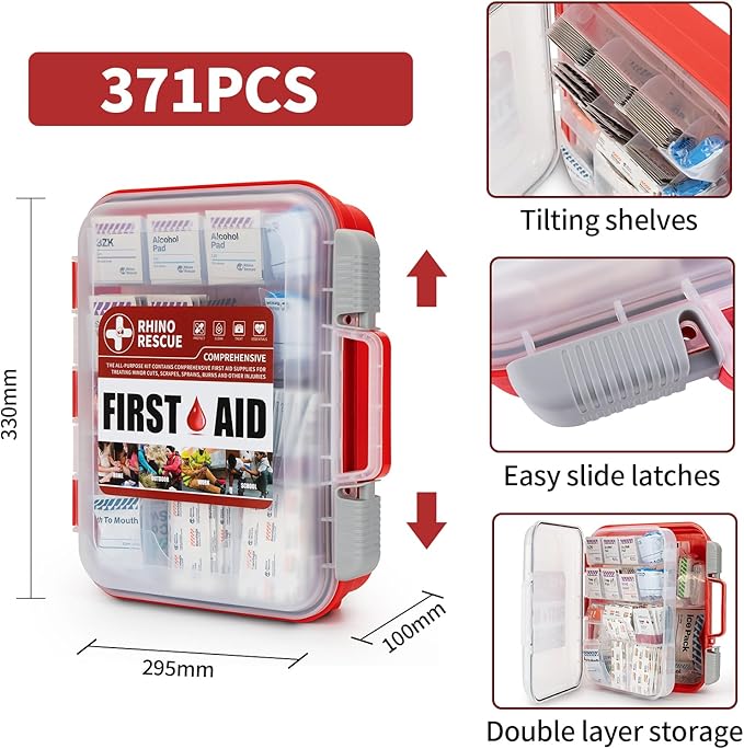 RHINO RESCUE 371 Pieces OSHA All-Purpose First Aid Kit, Home & Office - Image 2