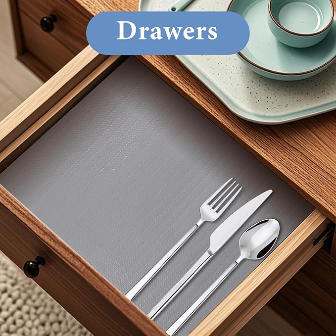 Shelf Liners for Kitchen Cabinets Non Adhesive Drawer Liner 23.6in x 30FT Pure - Image 2