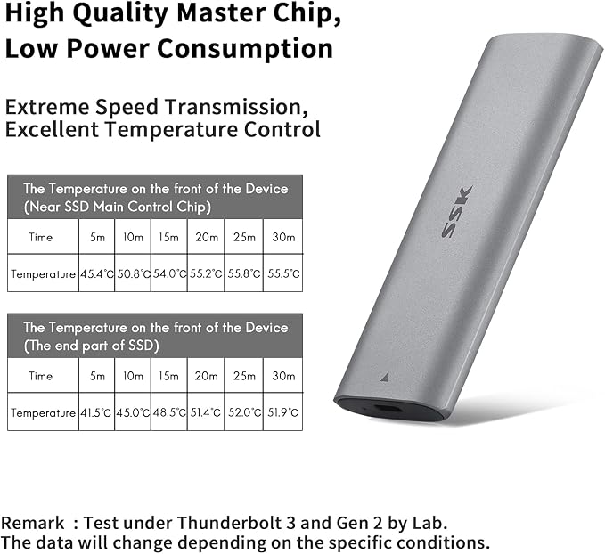 SSK M.2 NVMe Enclosure, Tool-Free SSD Enclosure Adapter, USB C 3.2 Gen 2 10Gbps - Image 7