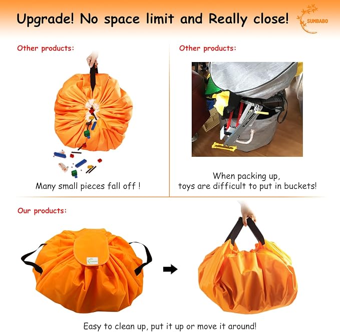 Toy Storage for Lego Play Mat Bag - Image 3