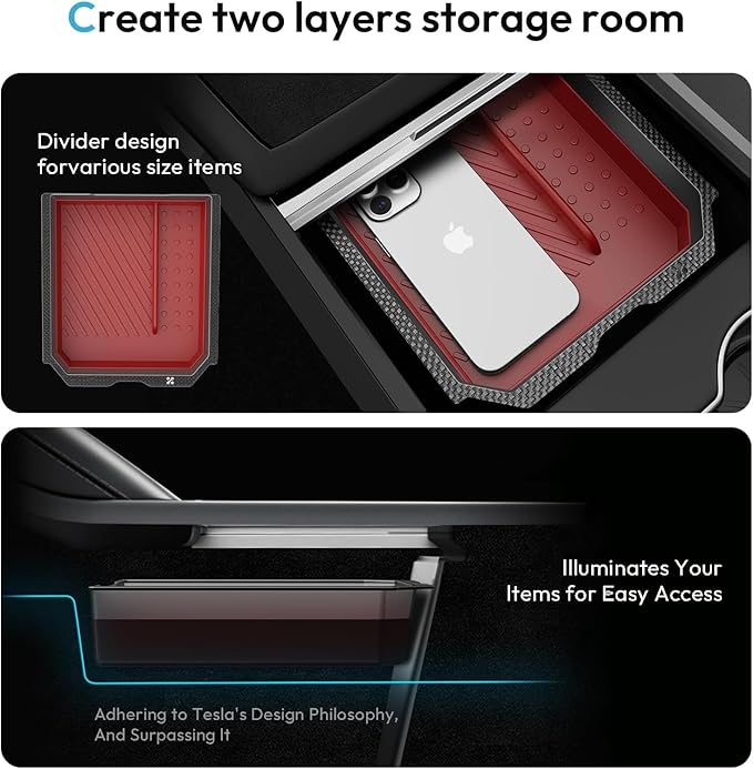 Center Console Organizer Tray for Tesla New Model Y Juniper Accessories 2025 - Image 6