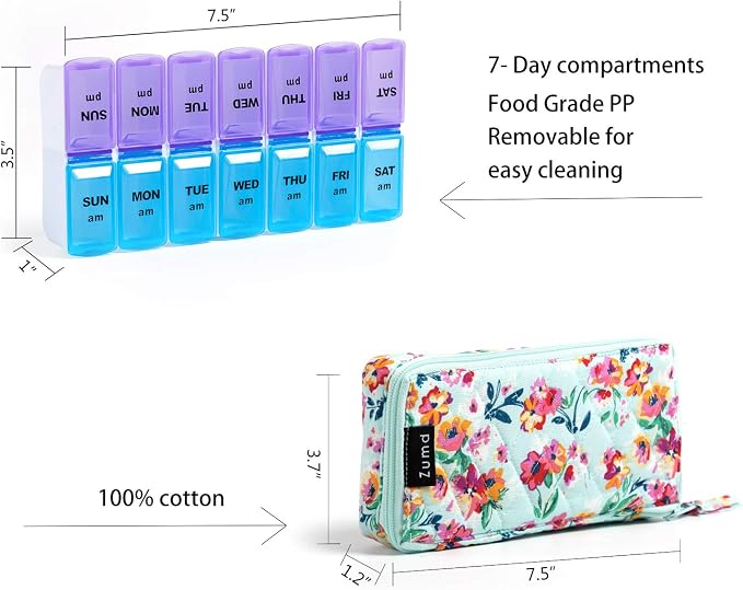 Weekly Pill Organizer 2 Times a Day, Zumd Pill Box 7 Day - Image 3