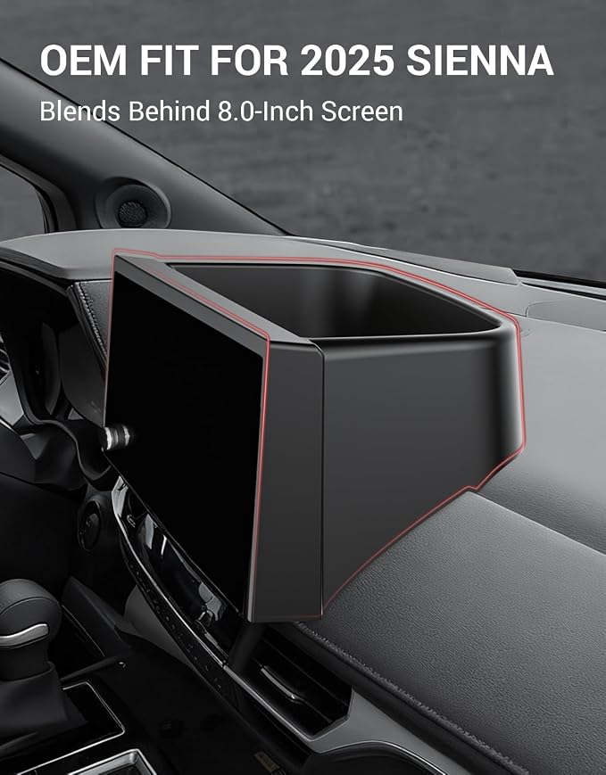Ecarzo Dash Tray Phone Holder for 2025 2026 Toyota Sienna 8.0 inches Screen - Image 2