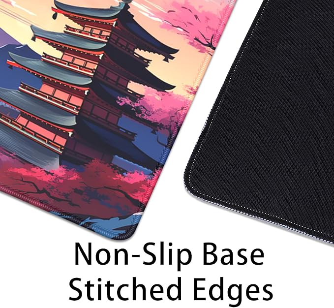 Japanese Cherry Blossoms Mouse Pad, Mount Fuji XL Mousepad Desk Pad - Image 6